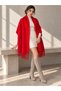 Women's Basic Red Tasseled Boucle Scarf - Shawl 45X200 cm Sal1285 - 2