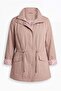 Zebra Lining Detailed Plus Size Cotton Trench Coat Beige - 2