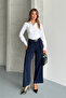 Maxi Pleated Belted High Waist Palazzo Trousers - 2