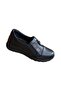 293 Black Genuine Leather Orthopedic Laceless Slip-On Comfort Shoes - 4