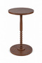 Round Wood Side Table Rustic Brown Pedestal End Table, Small Accent Nightstand for Living Room, Bedroom or Sofa Side - 6