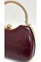 Women's Crocodile Burgundy Evening Dress Clutch with Chain Strap Handheld Wedding Engagement Evening Bag - 2