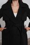 Women's Windbreaker Detailed Belted Double-Breasted Buttoned Lined Long Cashmere Coat - 9