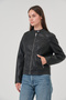 Women's coat women's faux leather short coat - 3
