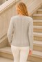 Women's Long Sleeve Round Neck Hair Braided Soft Trend Stylish Wonderful Casual Mink Knitwear Sweater - 3
