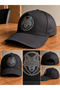 Red-Eyed Wolf Embossed Printed Velcro Cotton Hat - 2