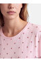 Alita City with a Difference, Lcw Dream Ecru Combed Cotton Patterned Short Sleeve Women's Pajama Set - 3