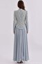 Exclusive Hijab Evening Dress with Bead and Stone Patterned Chiffon Combination Blue 1120-Y - 5