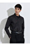 Black Jacquard Long Sleeves Regular Fit Shirt