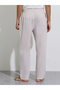 Beige Striped Full Length Pyjama Pants - 4