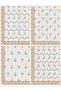 100% Cotton Fabric Panel Set 5 Different Patterns 30X60 cm – Cross-Stitch Embroidery Look Floral Pattern, in Green and Pastel Tones - 6