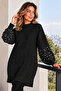 Knitwear Sweater with Pearl Detail on Sleeves K6042 Black - 3