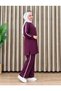 Battal Hijab Double Tunic Pants Seersucker Fabric Set - 7