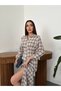 100% Cotton Pocketed Plaid Long Shirt Dress - 2