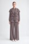 Beaded vest three-piece set - coffee