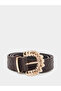 Brown Textured Belt with Gold Buckle