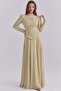 Exclusive Hijab Evening Dress with Beads and Stone Patterned Chiffon Combination Taş 1120-Y - 3