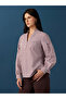 Brown Striped Long Sleeve Blouse for Women - 2