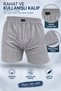 Men's Argentina Boxer 35% Cotton 65% Polyester Ribbed (Tutku Authorized Seller) Non-Squeezing Leg 6 Pieces – Gray - 3