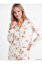 Alita City with a Difference, Lcw Dream Ecru Patterned Long Sleeve Women's Pajama Set - 2