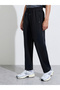 Black Solid Drawstring Waist Regular Fit Active Track Pants