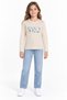 14009-26 Girl's Floral You Printed Seasonal Combed Cotton Sweatshirt
