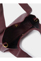 Burgundy Buckle Strap Detail Shoulder Bag - 6