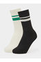 Pack of 2 - Multi-Color Striped Crew Socks