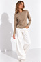 Women's Mink Crew Neck Long Sleeve Blouse - 2