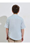 Teen Boys Light Blue Short Sleeves Button-Up Shirt - 4