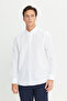 Men's White Slim Fit Slim Fit Button Collar Cotton Shirt - 3