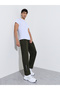 Olive Solid Drawstring Waist Regular Fit Active Track Pants - 2