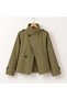 Women's Buttoned Stand Collar Lined Trench Coat with Back Windbreaker Detail Mta26K1139 - 4