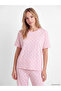 Alita City with a Difference, Lcw Dream Ecru Combed Cotton Patterned Short Sleeve Women's Pajama Set - 2