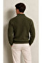Men's Half Zipper Mock Neck Corded Fabric Slim Fit Knitwear Sweater - 2