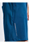 Navy Blue Solid Regular Fit Zip Pocket Active Shorts - 4