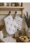 100% Cotton Fabric Panel Set 5 Different Patterns 30X60 cm – Cross-Stitch Embroidery Look Floral Pattern, in Red and Green Tones - 7