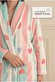 Women's Long Sleeve Welsoft Blue-Pink Long Dressing Gown C8T7N281 - 2