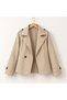Women's Buttoned Stand Collar Lined Trench Coat with Back Windbreaker Detail Mta26K1139 - 7