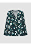 Alita City with a Difference from Lcw Dream Green Floral Long Sleeve Women's Pajama Set - 6