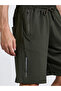 Olive Green Solid Regular Fit Zip Pocket Active Shorts - 4