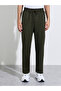 Olive Solid Drawstring Waist Regular Fit Active Track Pants - 3