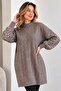 Knitwear Sweater with Pearl Detail on Sleeves K6042 Mink