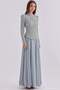 Exclusive Hijab Evening Dress with Bead and Stone Patterned Chiffon Combination Blue 1120-Y - 4