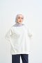 Women's Crew Neck Oversize Sweatshirt Ecru - 3