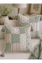100% Cotton Fabric Panel Set 5 Different Patterns 30X60 cm – Vintage Floral Pattern, Green and Pink Tones - 7