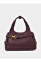Burgundy Buckle Strap Detail Shoulder Bag - 3
