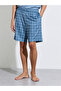 Blue Solid Tank Top and Checked Shorts Pyjama Set - 4