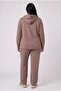Double Cotton Plus Size Tracksuit Set Mink - 5