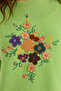 Women's Crew Neck Embroidered Front Long Wool Sweater A.E.Green - 2